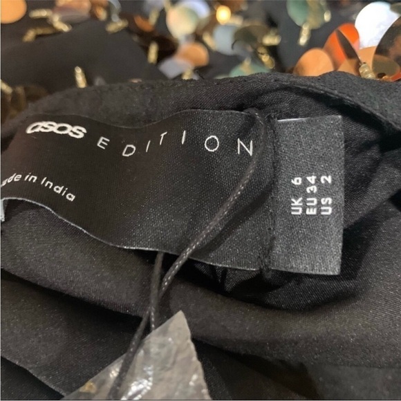 Asos Edition Women’s Drape Sleeve Sequin Droplet Dress - Picture 4 of 4